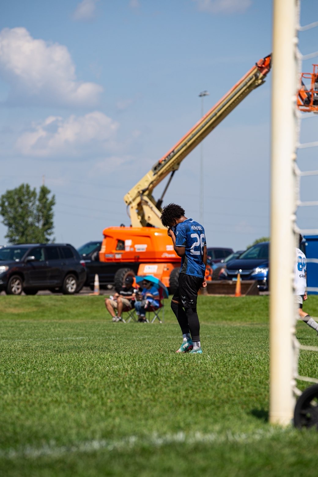 Quiet moment near the goal frame
